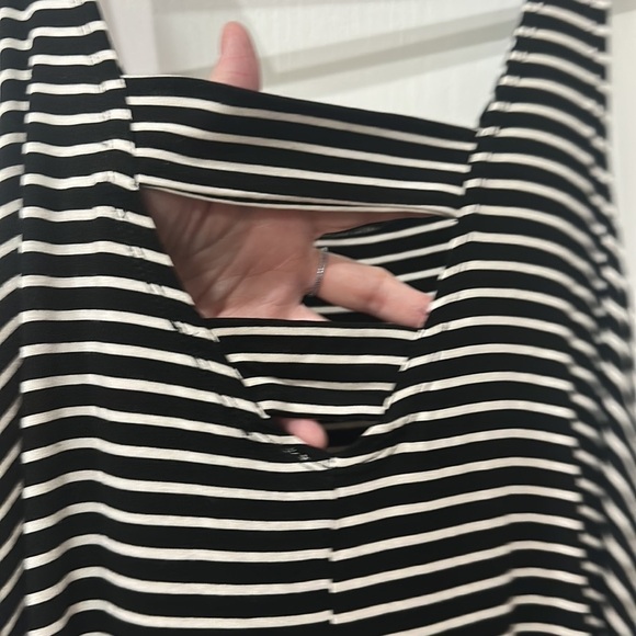 Black and white striped tank  dress sz L - Picture 3 of 5